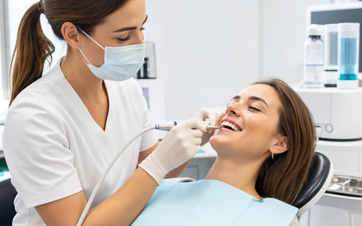Guided Biofilm Therapy GBT dental cleaning procedure with AIRFLOW technology